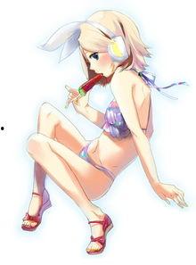 正面动漫少女吃瓜,甜蜜诱惑与欢乐时光